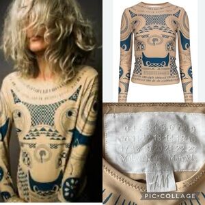 Maison Martin Margiela xH&M Beige Trompe
L'oeil Tattoo Printed Long Sleeve Top 6